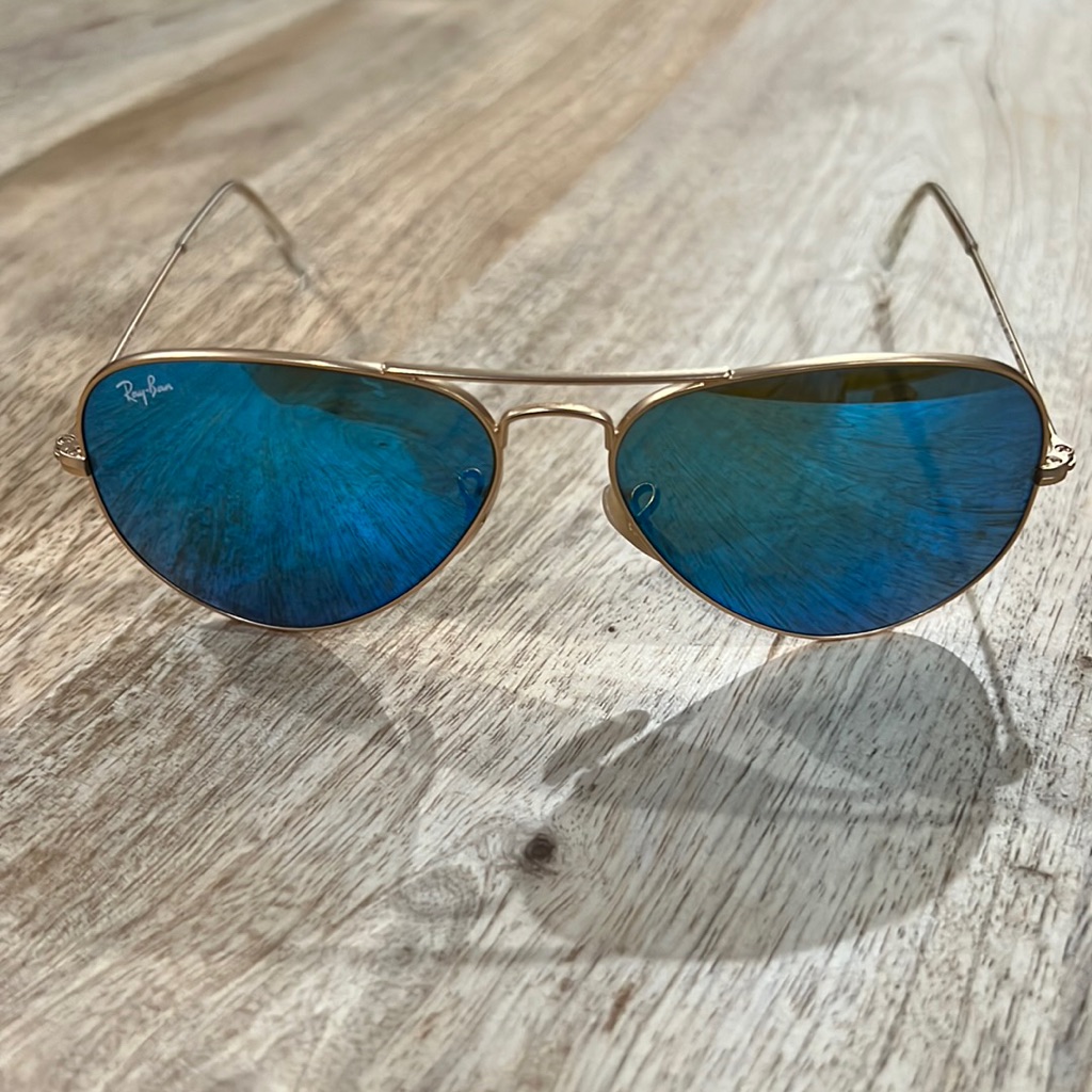 Rayban Aviator Sunglasses - Blue Mirror Lense